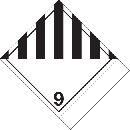 Hazard Class 9 Blank or Pre-printed w/ name and