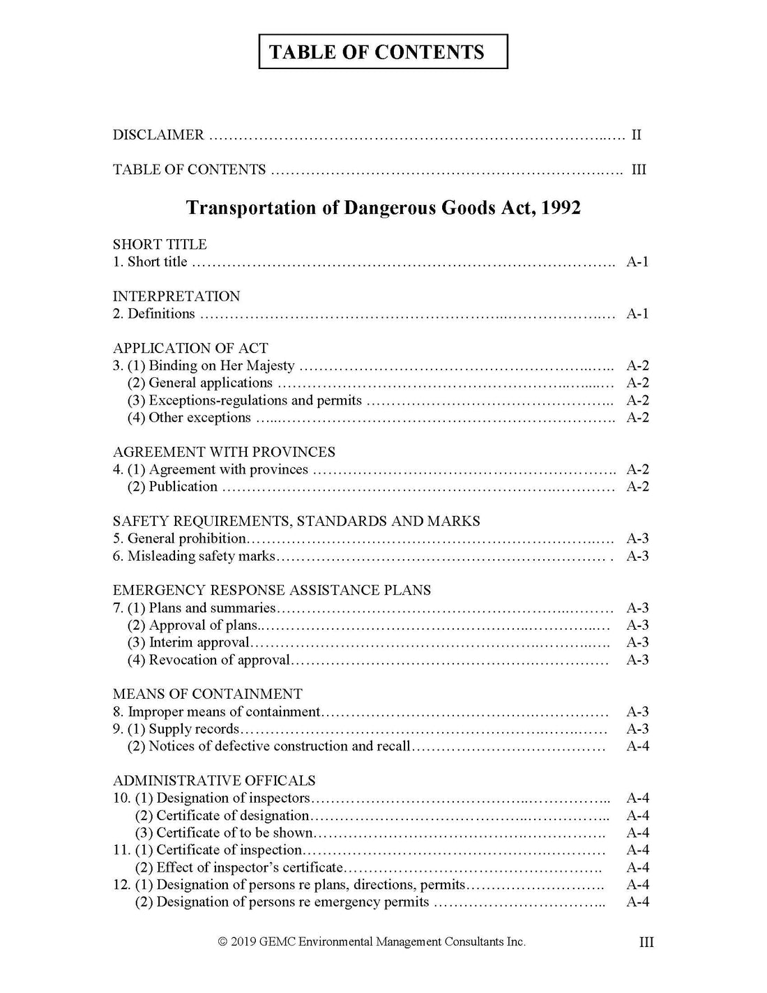TDG Act & Regulations